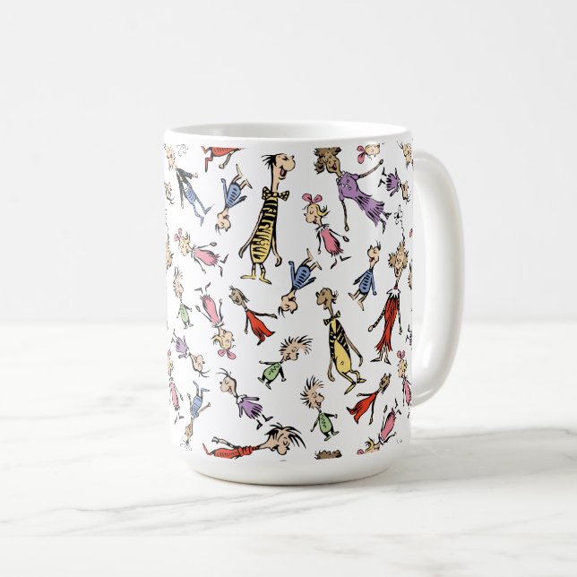 Taza De Café Dr. Seuss Whoville Characters Festive Pattern (Anverso derecho)