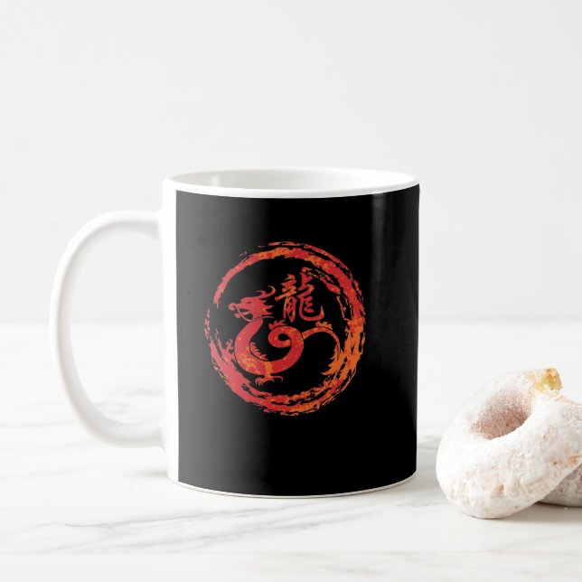 Taza De Café Drache chinesisches Tierkreiszeichen (Con donut)