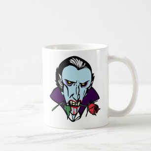 TAZA DE CAFÉ DRÁCULA CON EL ROSA