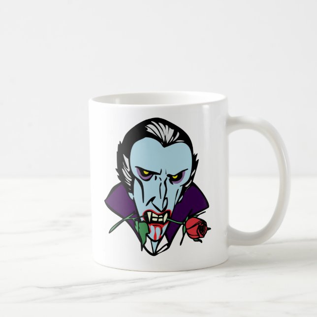 TAZA DE CAFÉ DRÁCULA CON EL ROSA (Derecha)