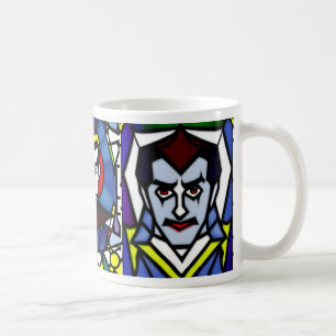 Taza De Café Drácula de vidrio manchado Halloween Drácula Mug