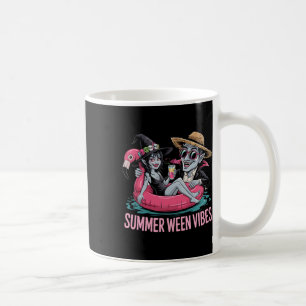 Taza De Café Drácula Graciosa Y Bruja Flota Halloween Verano We