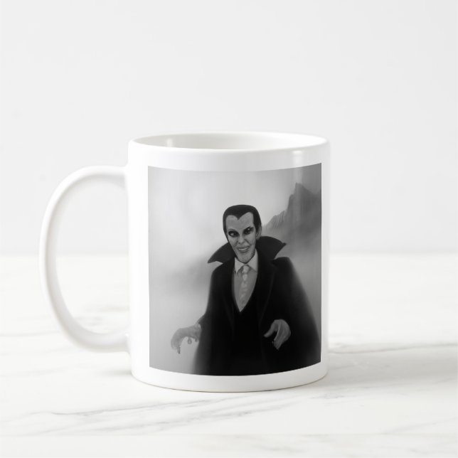 Taza De Café dracula - "quiero beber tu café" mug (Izquierda)