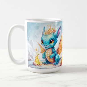 Taza De Café Dragón azul del bebé curado cristalizado
