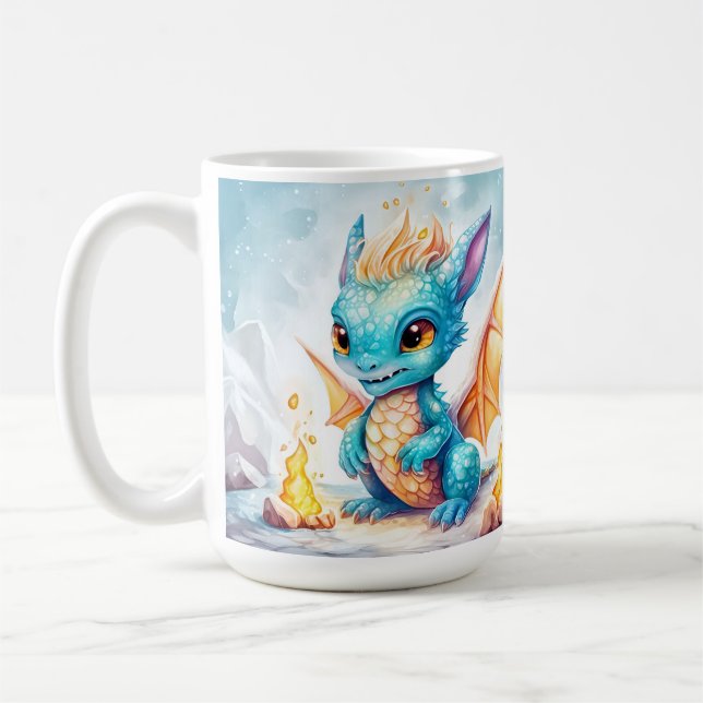 Taza De Café Dragón azul del bebé curado cristalizado (Izquierda)