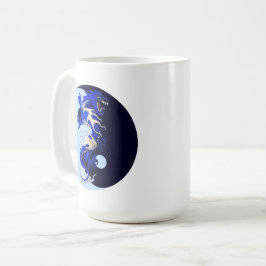Taza De Café Dragón azul yinYang Café Mug