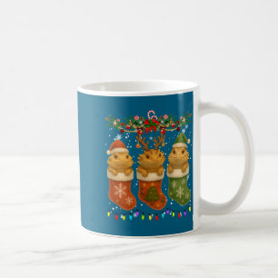 Taza De Café Dragón Barbudo En Calcetines De Navidad Luces Drag