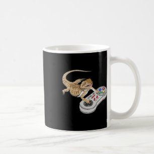 Taza De Café Dragón Barbudo Jugando Videojuego Reptiles Pagona