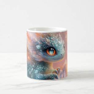 Taza De Café Dragón Bebé Adorable con Gema de Cristal: Arte de