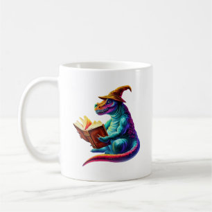 Taza De Café Dragon Bookworm - Cute Fantasy Leyendo Lover Desig