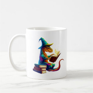 Taza De Café Dragon Bookworm - Cute Fantasy Leyendo Lover Desig