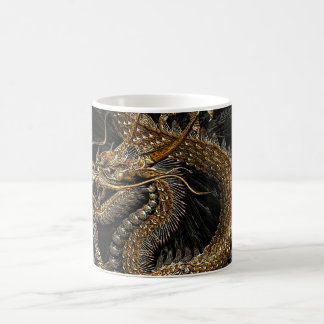 Taza De Café Dragón chino en Brown texturizado