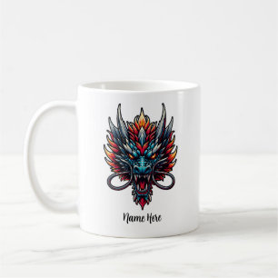 Taza De Café Dragón Chino Nombre Personalizado
