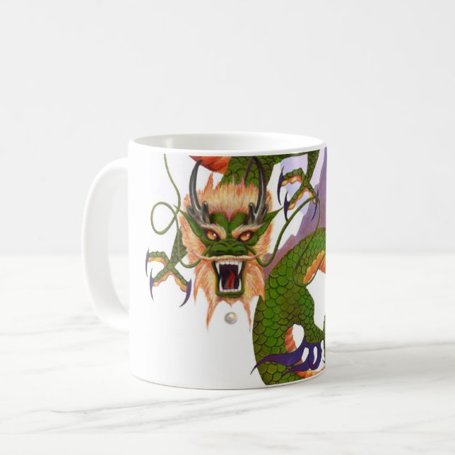 Taza De Café Dragón Chino Verde (Anverso izquierdo)