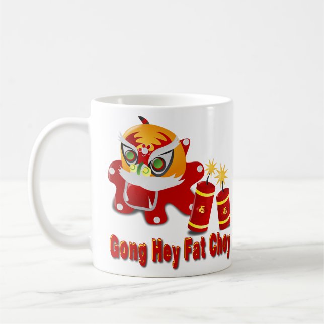 Taza De Café Dragón chino y petardos (Izquierda)