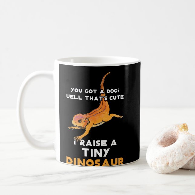 Taza De Café Dragón con barba Propietario Mascota con barba (Con donut)