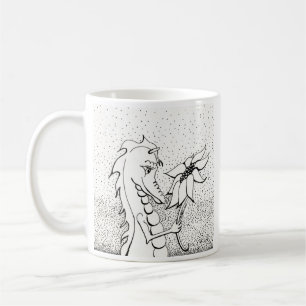 Taza De Café Dragón con el girasol