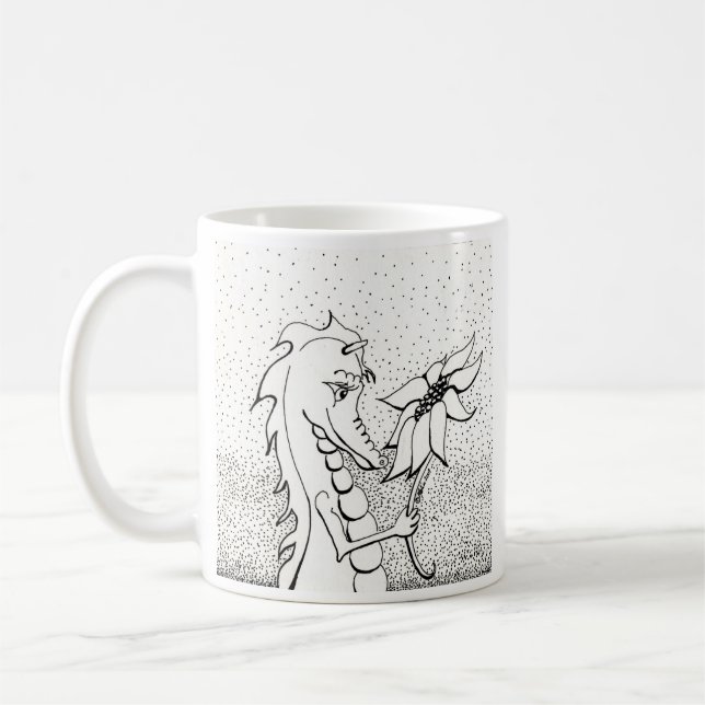 Taza De Café Dragón con el girasol (Izquierda)