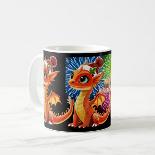 Taza De Café Dragón de abalorios para Feliz Navidad