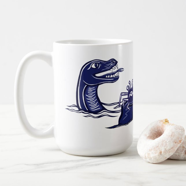Taza De Café Dragón De Agua Y Cangrejo De Monstruo (Con donut)