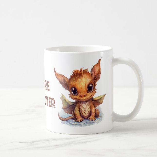 Taza De Café Dragón de bebé marrón (Derecha)
