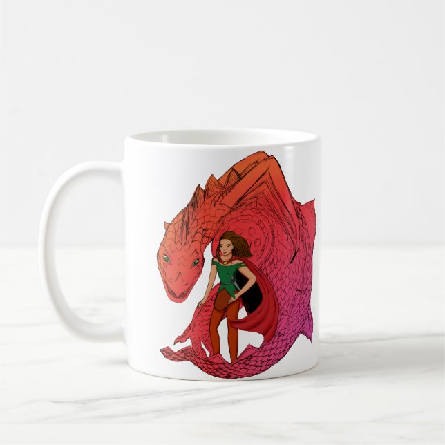 Taza De Café Dragón de bebé rojo (Izquierda)