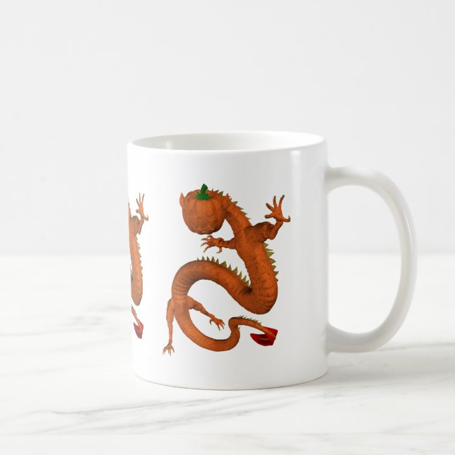 Taza De Café Dragón de calabaza de Halloween naranja (Derecha)