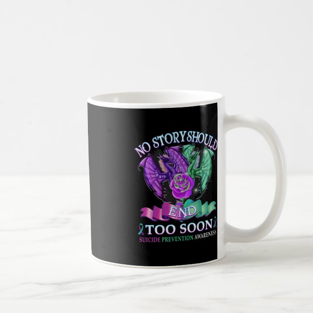 Taza De Café Dragón de Conciencia sobre el Suicidio Ninguna His (Derecha)