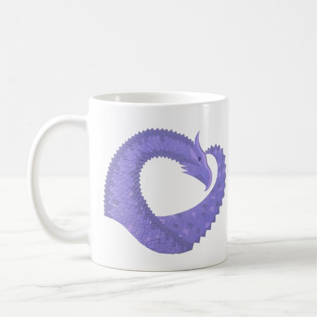 Taza De Café dragón de corazón azul claro sobre blanco (Izquierda)