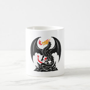 Taza De Café Dragón de Fantasía Gráfica Personalizable que Resp