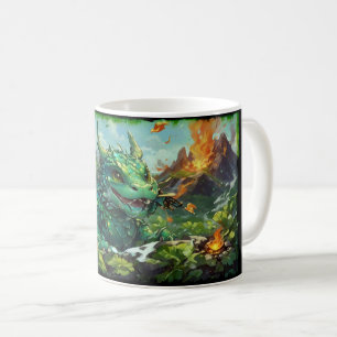 Taza De Café Dragón de Fuego Verde en Hawái para bebés y volcan