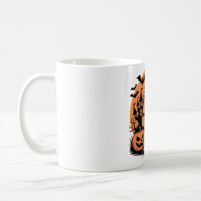 Taza De Café Dragón de Halloween con café (Izquierda)
