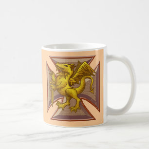 Taza De Café Dragón de la Cruz Maltesa