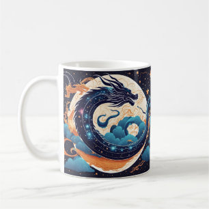 taza de café dragón de la luna