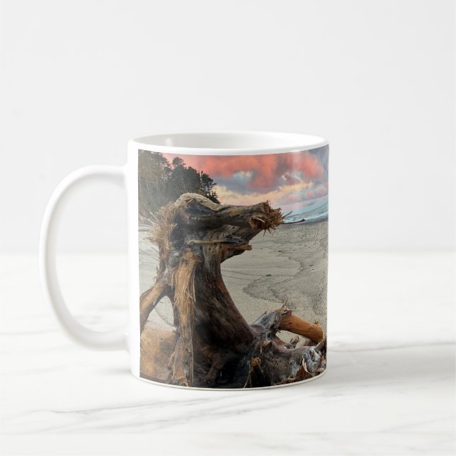 Taza De Café Dragón de madera flotante  (Izquierda)