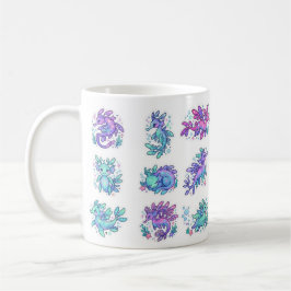 Taza De Café Dragón de Mar Frondoso Adorable | Fantasía Kawaii