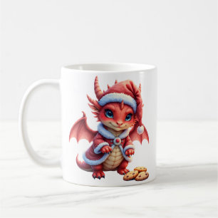 Taza De Café Dragón de Navidad, demasiado lindo para arrestar,