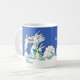 Taza De Café Dragón de nieve y conejo de conejo de conejo