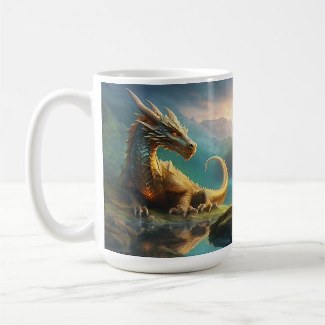 Taza De Café Dragón de oro (Izquierda)
