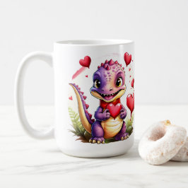 Taza De Café Dragón de San Valentín Adorable Tragón Amocionado