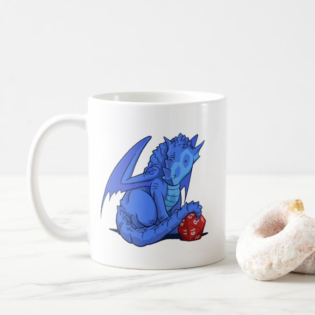 Taza De Café Dragón del azul D20 (Con donut)