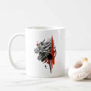 Taza De Café Dragon Face Trash Polka