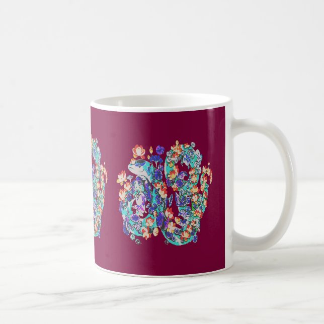 Taza De Café dragón floral (Derecha)