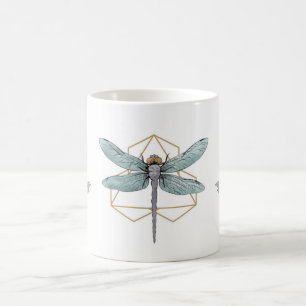 Taza De Café Dragon Fly Peony Mug