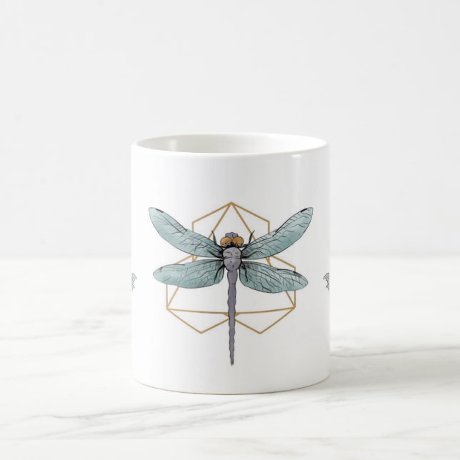 Taza De Café Dragon Fly Peony Mug (Centro)