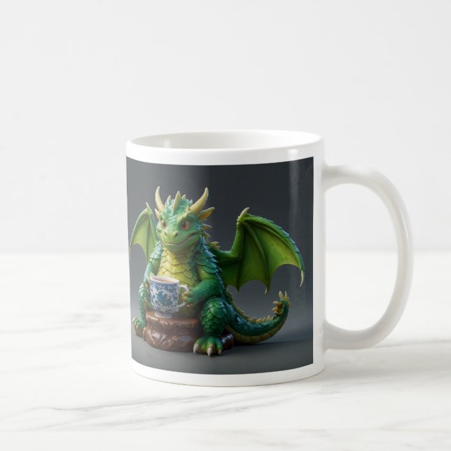 Taza De Café Dragón galés tonto bebiendo té (Derecha)