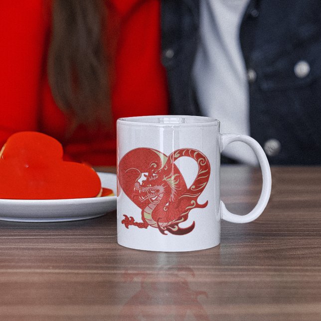 Taza De Café Dragon Heart Valentine (Dragon Heart Valentine Coffee Mug)
