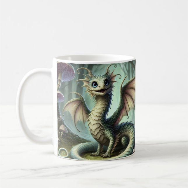 Taza De Café Dragon Jabberwocky Cute Fantasía Creatividad Arte (Izquierda)
