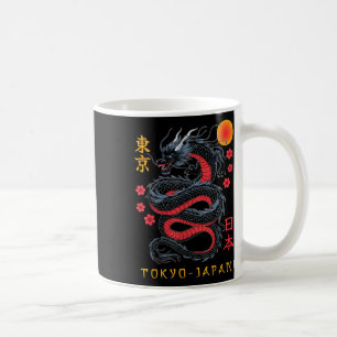 Taza De Café Dragón japonés Tokio Japón años 80 Ani mítico asiá