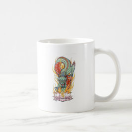 Taza De Café Dragón japonés y flor de loto
